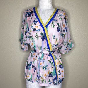 ANTHRO / RDALAMAL Kimono-Style Floral Wrap Top